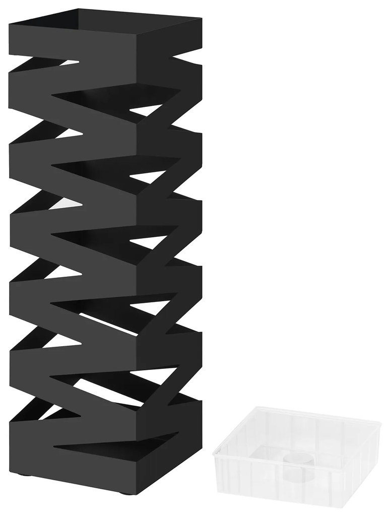 Kovový stojan na dáždniky Loft Black, 49x15,5 cm