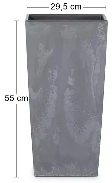 Plastový kvetináč DURS300E 30 cm - tmavosivá