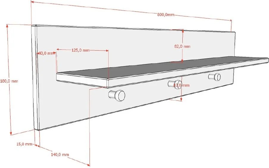 Béžový nástenný detský vešiak 80x18 cm Sezane – Vipack