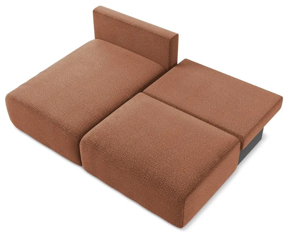 Rozkladacia/s úložným priestorom rohová pohovka v tehlovej farbe (ľavý roh) Kalena – Makamii