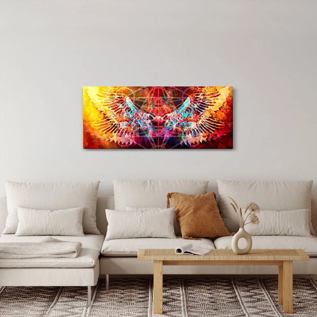 Obraz - Merkaba s krídlami, abstrakcia (120x50 cm)