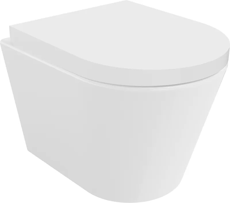 Mexen Rico závesné wc Rimless s toaletným sedátkom z duroplastu, biela - 30720200