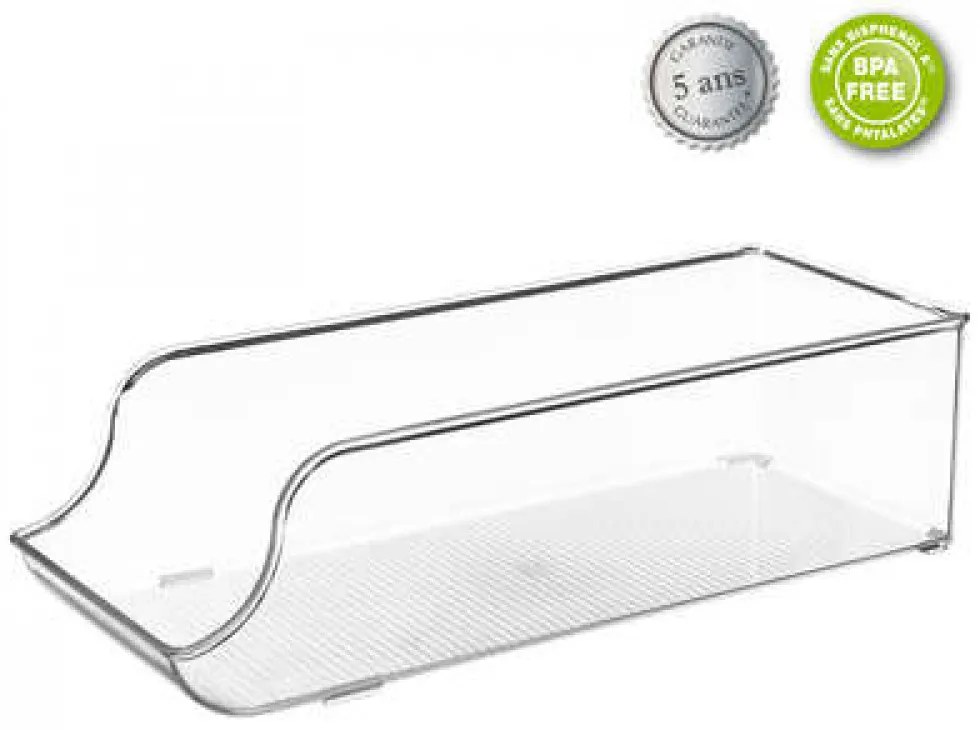 5Five® Transparentní organizér, do lednice, snížená přední hrana, BINS 34 x 13 x 10 cm