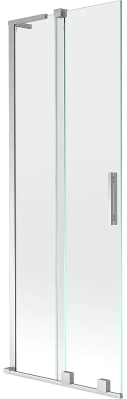 Mexen Velar L, 2-krídlová posuvná vaňová zástena 75 x 150 cm, 8mm číre sklo, chrómový profil, 896-075-003-01-01
