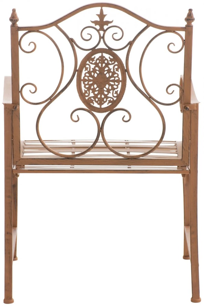 Kovová stolička Punjab s područkami (SET 2 ks) - Hnedá antik