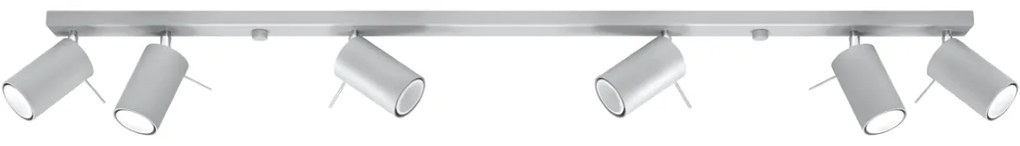 Bodové svietidlo Ring, 6x sivé kovové tienidlo, (možnosť polohovania)