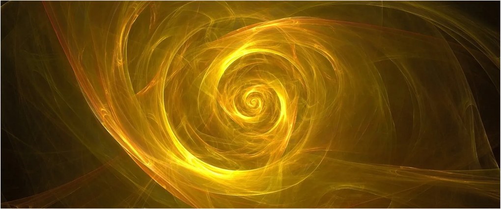 Obraz abstraktnej žltej špirály (120x50 cm)
