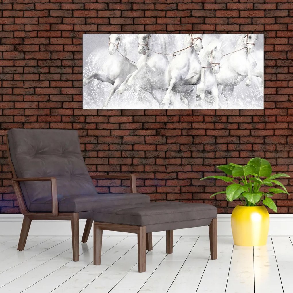 Obraz - Ilustrácie závodných koní (120x50 cm)