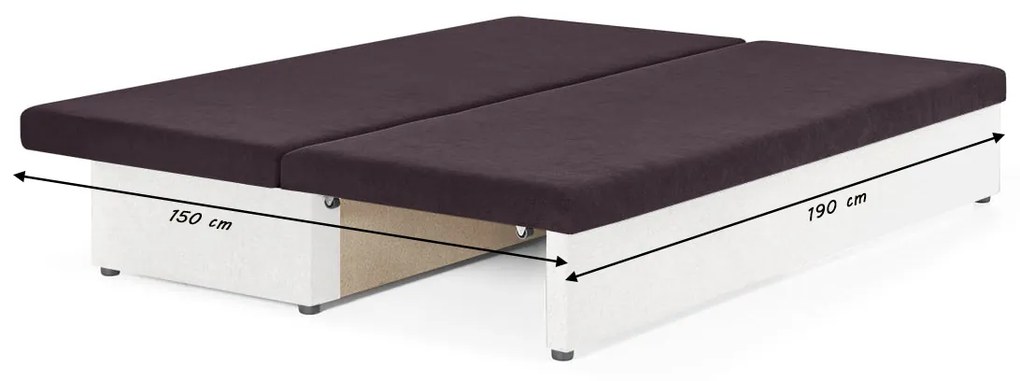 Pohovka pre 3 osoby s funkciou spania ROLO Sivá/čierna