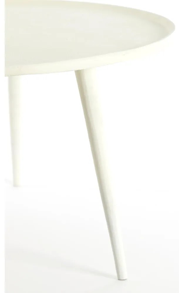 Krémový kovový okrúhly konferenčný stolík ø 67,5 cm Babina – Light &amp; Living