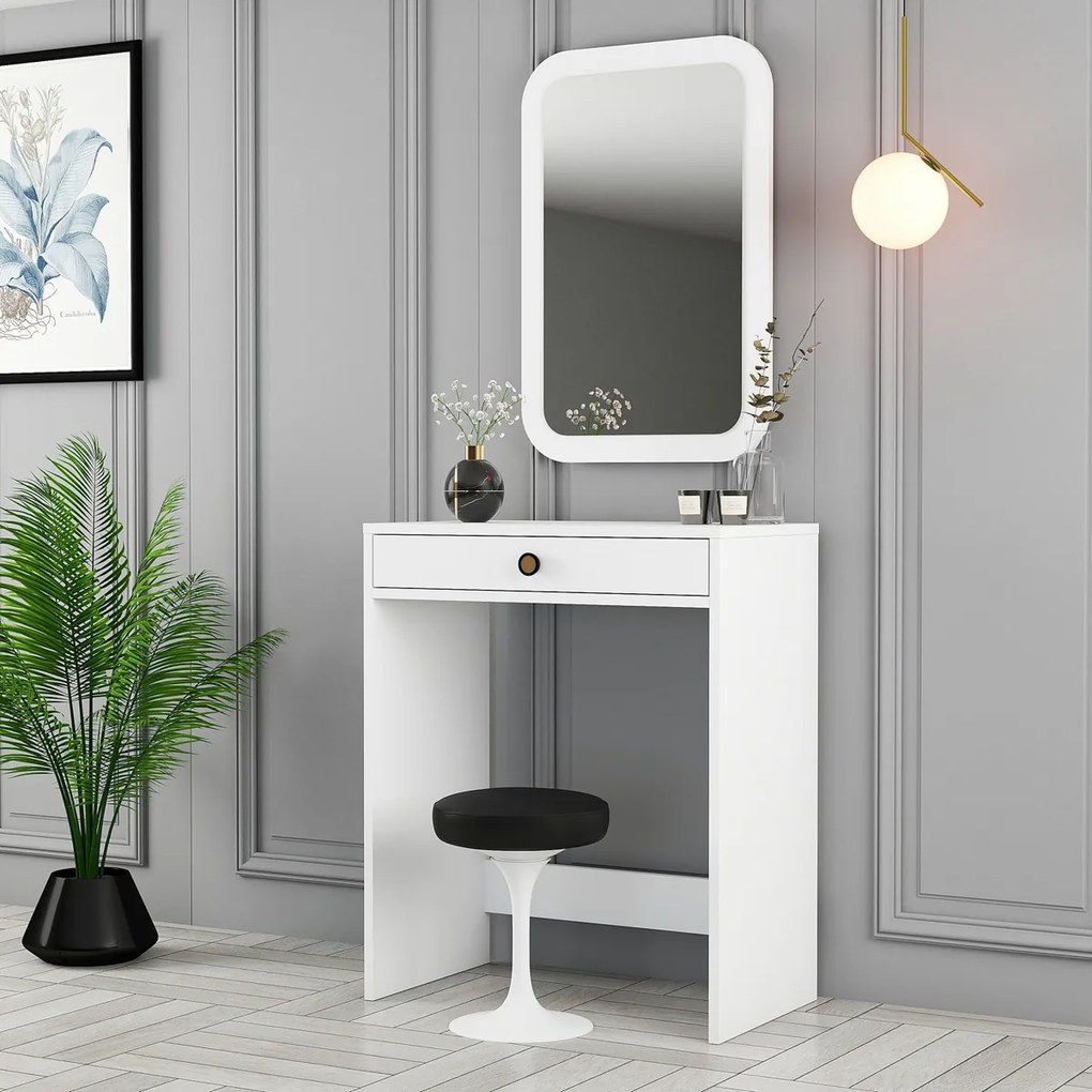 Kozmetický stolík Lisbon Mirror White