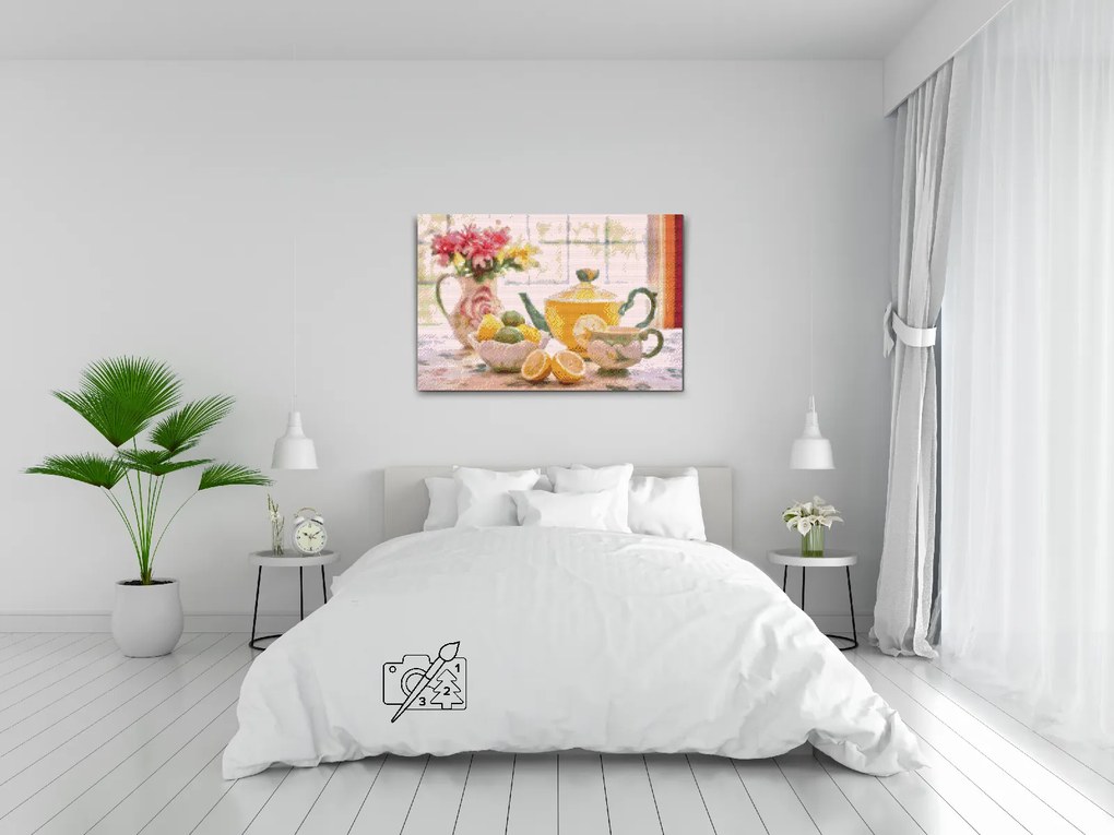 Gario Diamantové maľovanie Čaj o piatej Rozmery: 60 x 40 cm, Rámovanie: S vnútorným rámom, Diamanty: Okrúhle