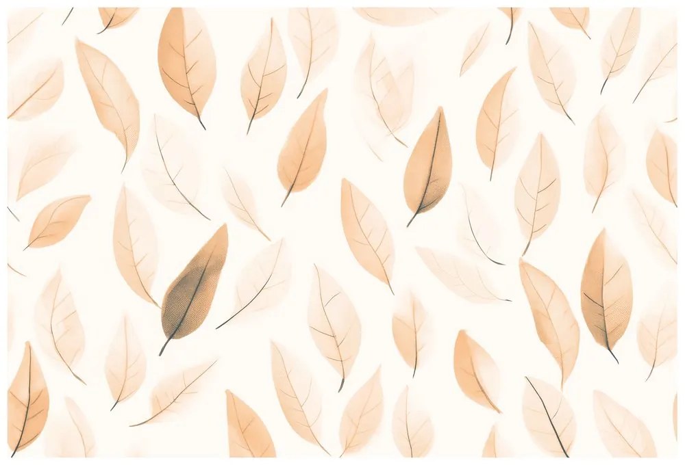 Tapeta jemné listy v odtieni Peach Fuzz