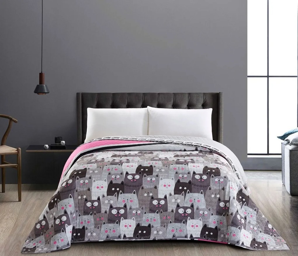 Obojstranný prehoz na posteľ DecoKing CATSINVASION