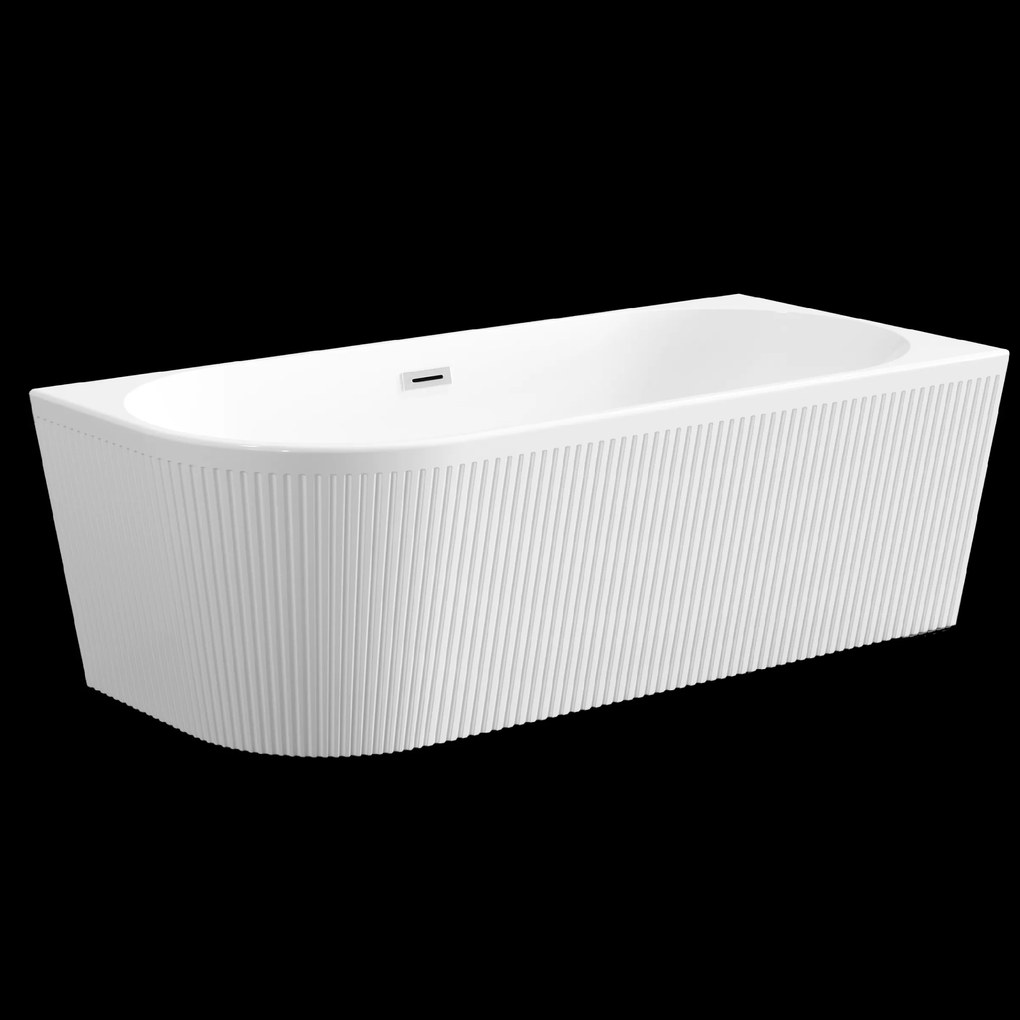 Invena Invena, voľne stojaca vaňa 170x80x58 cm, pravá, biela lesklá, chrómový prepad, INV-AN-02-11P-KPL