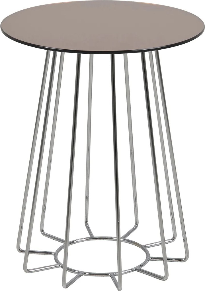 Moderný odkladací stolík Ahmed, bronzová / chrómová