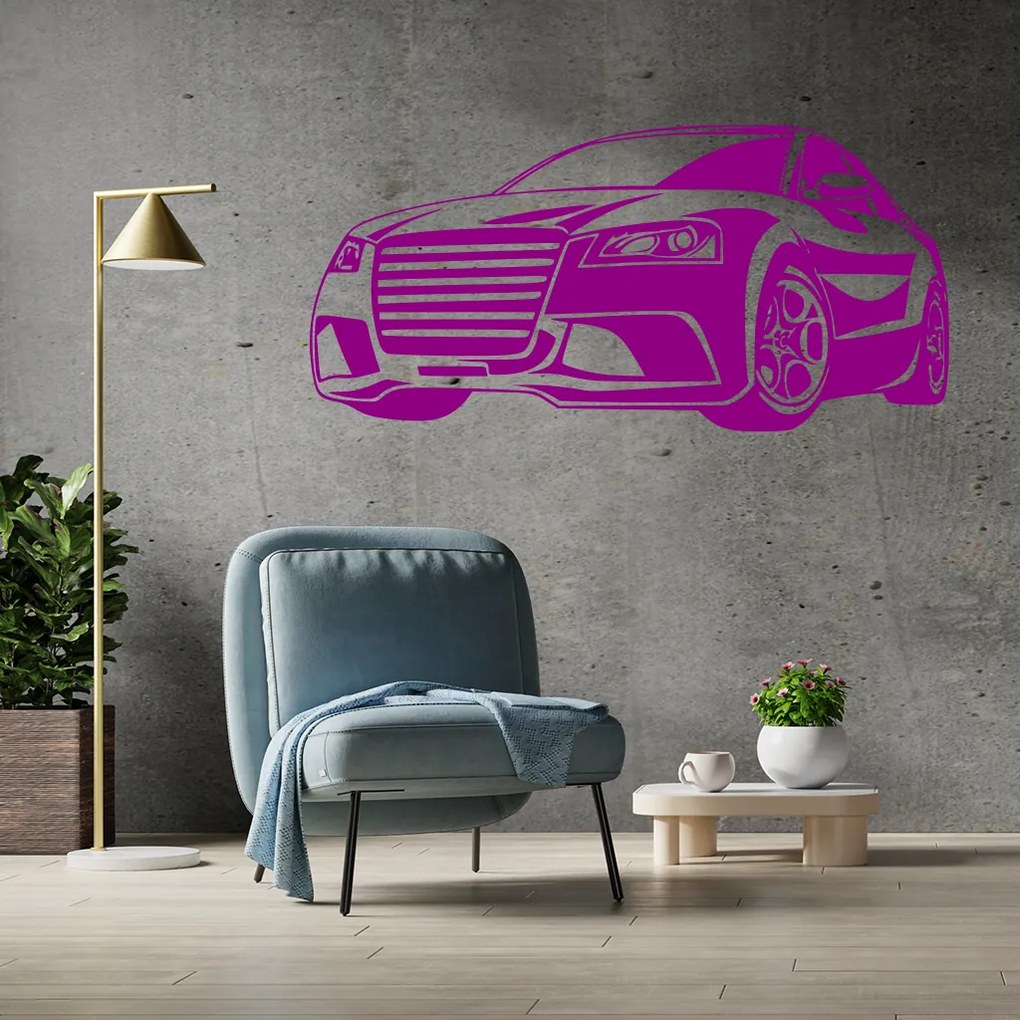Veselá Stena Samolepka Auto Audi Farba: zelená, Veľkosť: 80 x 40 cm