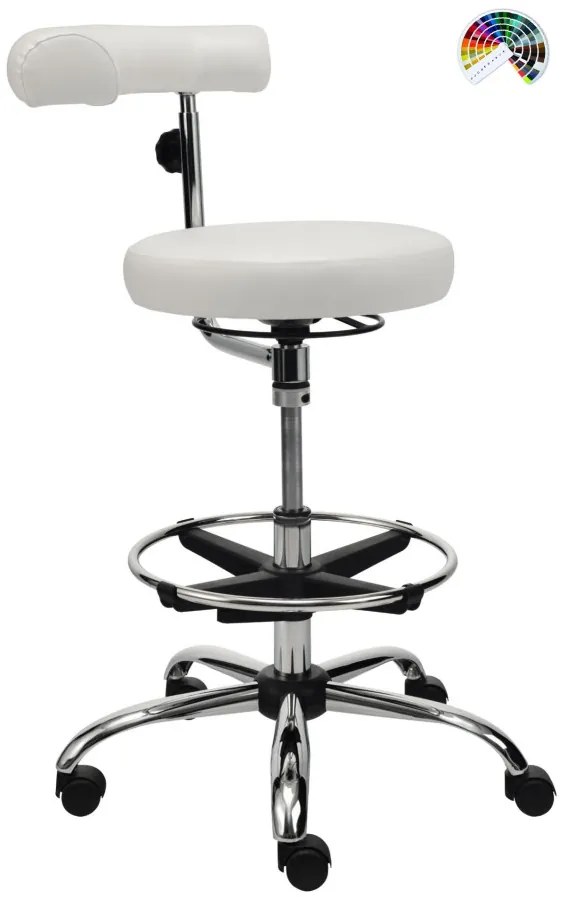 ALBA Zdravotnícka lekárska stolička MEDIK čalúnenie KOŽENKA Valencia, Silvertex