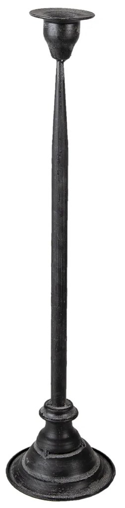 Kovový čierny svietnik s patinou Amedeo L - Ø 11*47 cm