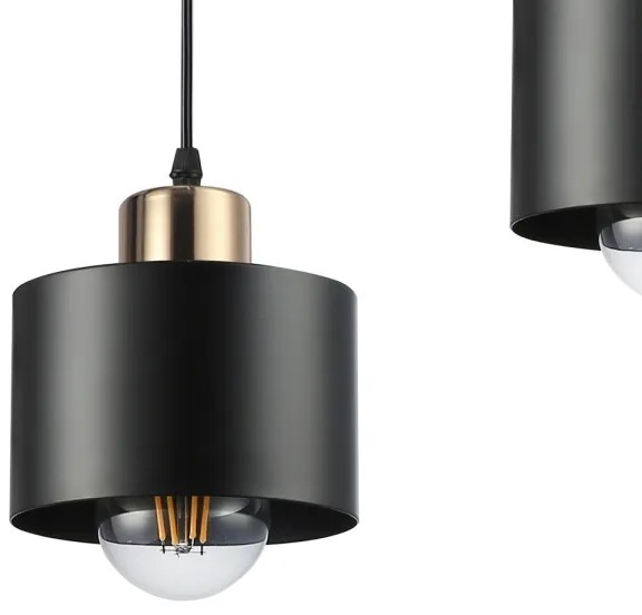 Luster na lanku 3xE27/35W/230V čierna/zlatá