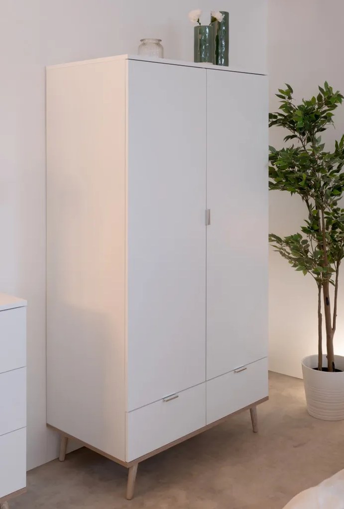 Šatníková skriňa Göteborg, biela/dub sonoma