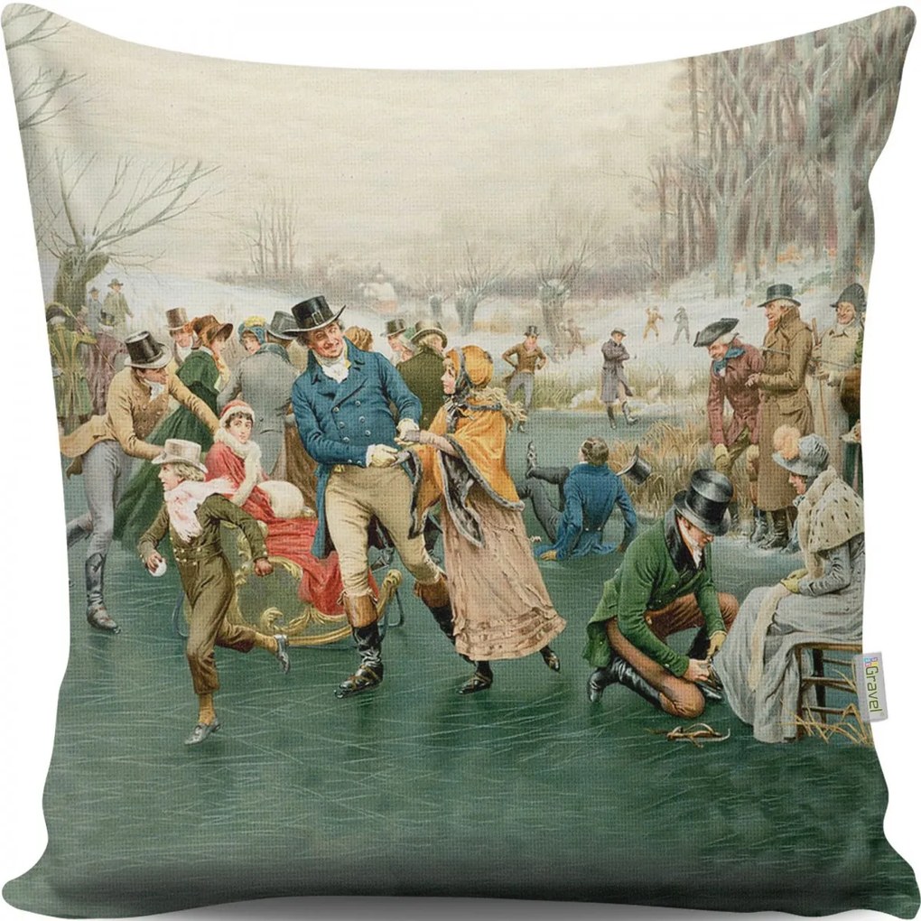 Vianočný dekoračný vankúš TUNES VI 43x43 cm zelený/biely