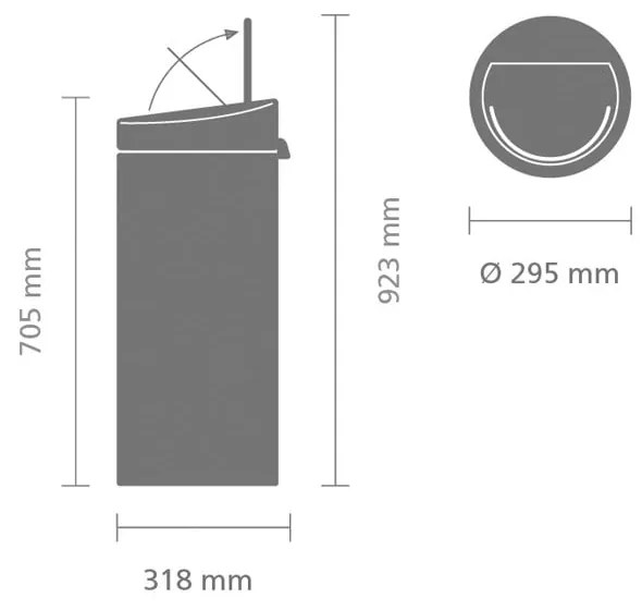 Béžový dotykový oceľový odpadkový kôš 30 l Touch Bin – Brabantia