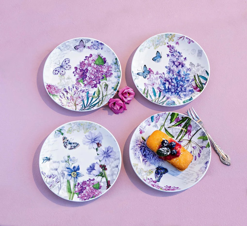 Dezertné taniere Kvety, 4 ks