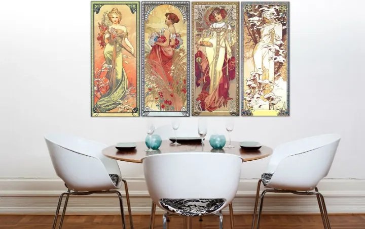 Obraz na plátne ŠTYRI ROČNÉ OBDOBIA 120x70 cm – Alfons Mucha