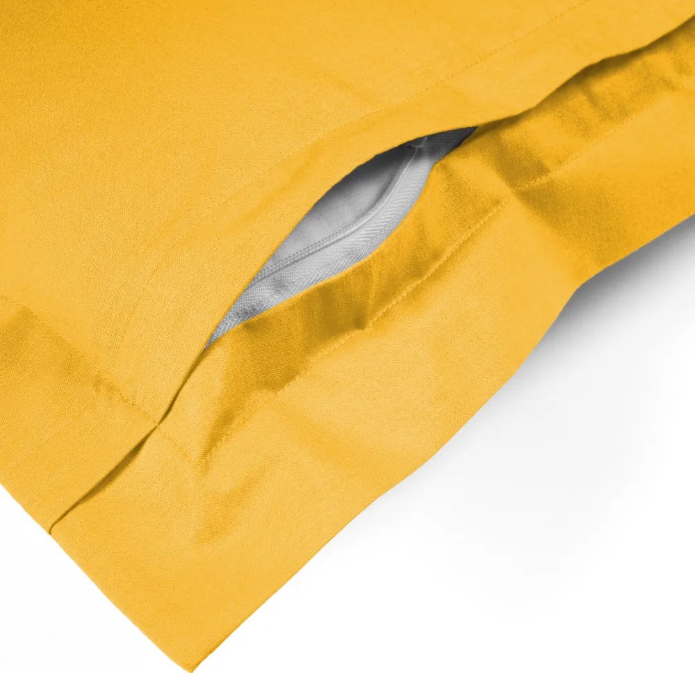 Biante Bavlnená obliečka na vankúš s lemom Moni MO-073 Žltá 45 x 45 cm