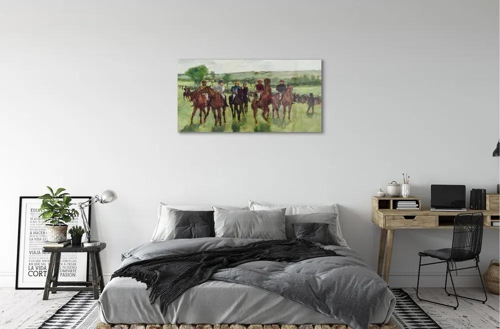 Obraz na skle Art jazda na koni 100x50 cm