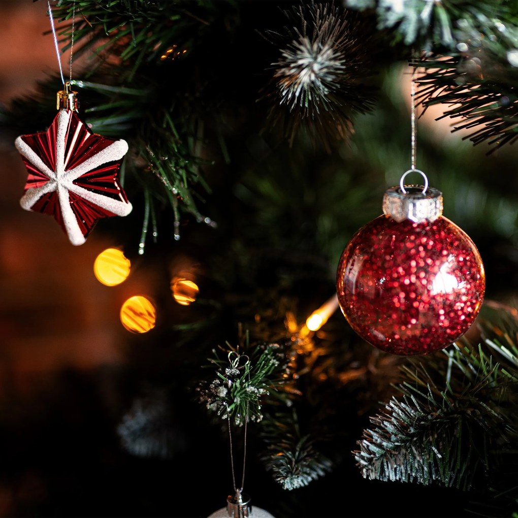 Sada vánočních ozdob na stromeček Red Santa 149 ks červená/bílá