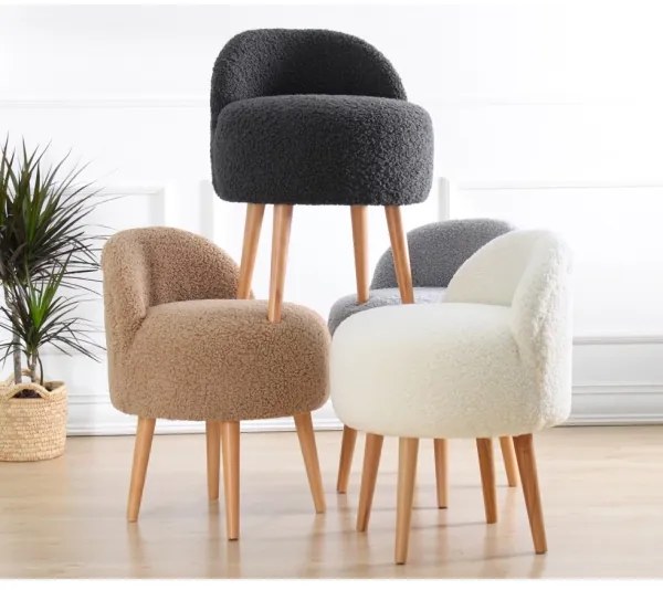 Taburet MIKI, priemer 46 cm, biela