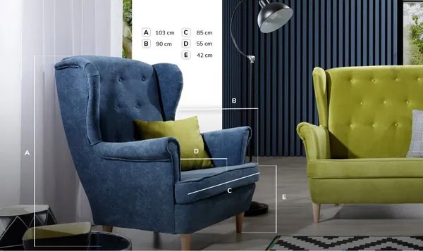 Kreslo ušiak Adrianna Typ 01 (sivá). Akcia -20%. Vlastná spoľahlivá doprava až k Vám domov. 1038961