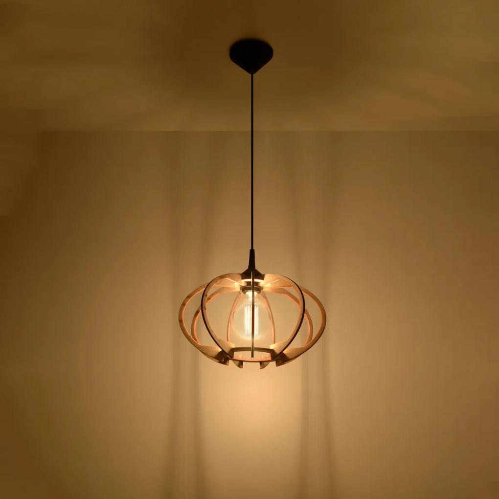 Sollux Lighting Závesné svietidlo MANDELINO z prírodného dreva