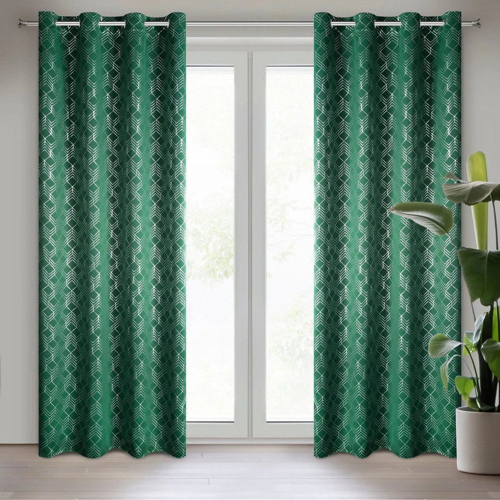ZATEMŇOVACÍ ZÁVES NA KRÚŽKOCH POLY 140X250 CM ZELENÁ