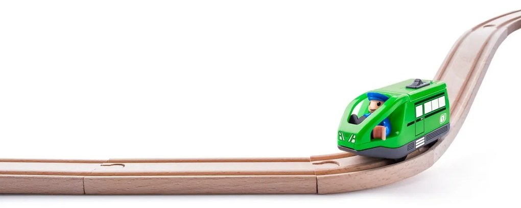 Woody Moderná elektrická mašinka k vláčikodráhe, zelená