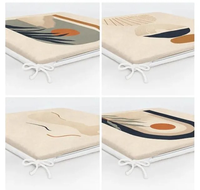 Sedáky v súprave 4 ks 42x42 cm Illustrated Arch – Mila Home