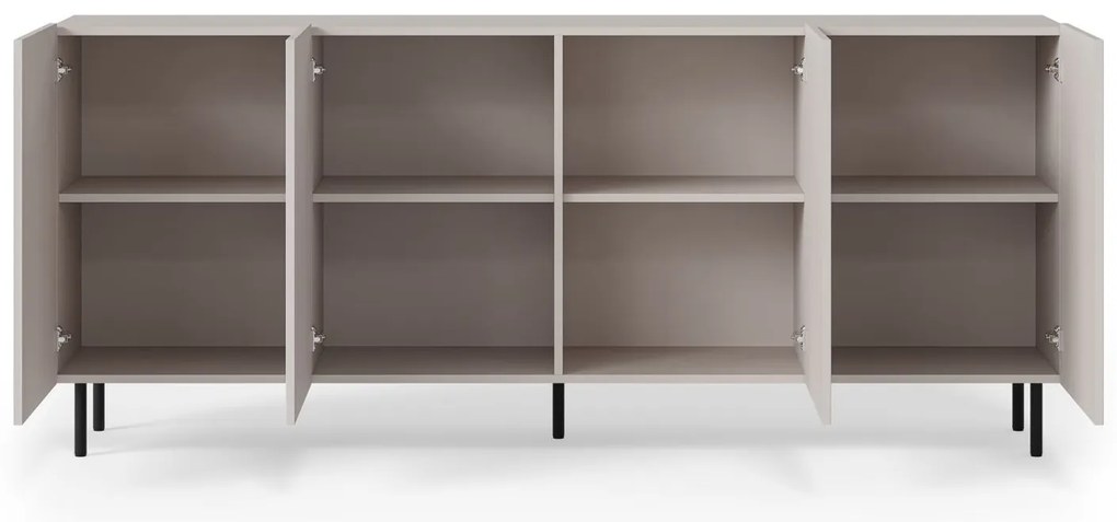 Komoda Paxos 180 cm kašmír/čierna