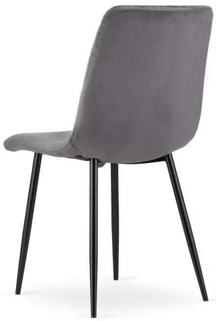 Jedálenská stolička TURIN zamat sivá (čierne nohy)