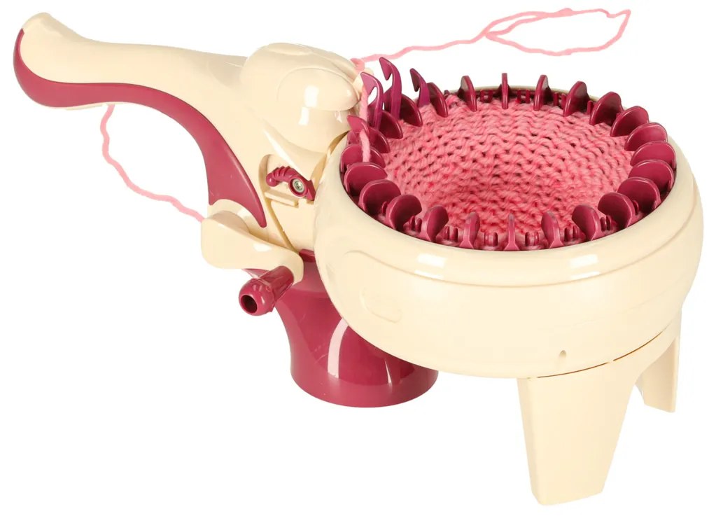 KIK Detský ručný pletací stroj – súprava s 5 farebnými priadzami, kreatívna hračka