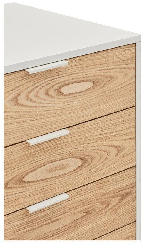 Nízka komoda v dekore duba v bielo-prírodnej farbe 159x80 cm Sierra – Teulat