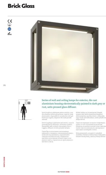 Redo 9893 - Vonkajšie nástenné svietidlo BRICK 2xE27/42W/230V IP54 hnedá