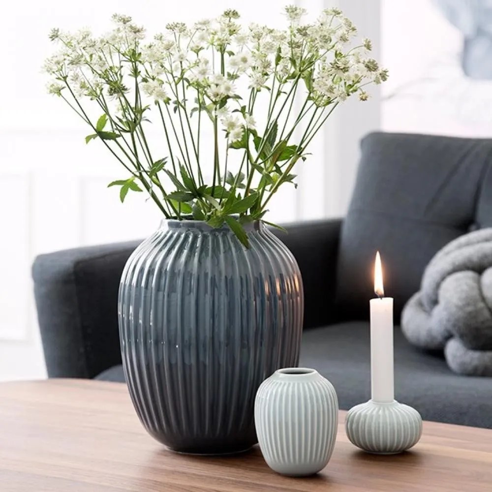 Antracitovosivá kameninová váza Kähler Design Hammershoi, výška 25 cm