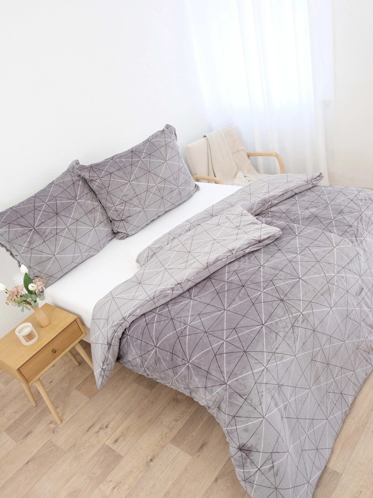 Predĺžené obliečky mikroplyš Exclusive – Sebastian sivý