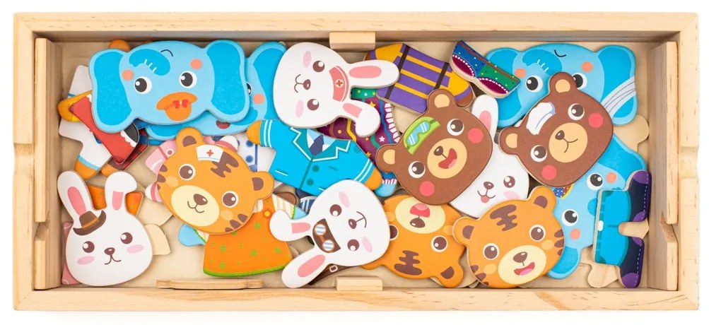 Vkladačka puzzle v krabičke zvieratká Montessori Baby Mix