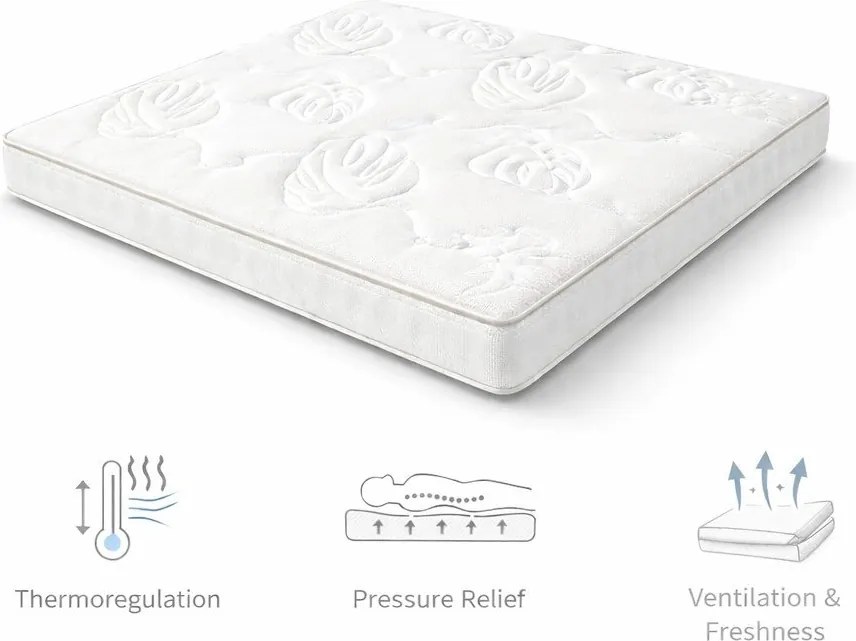 Stredne tvrdý pružinový termoregulačný matrac 180x200 cm Memory Luna – Bonami Selection