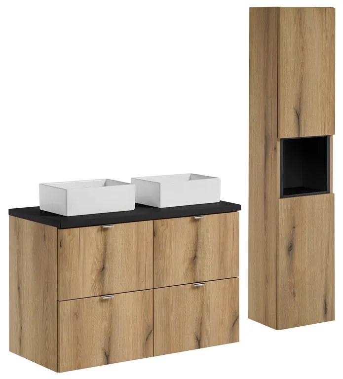 Závesná skrinka pod umývadlo Nova Oak s doskou 50 cm dub coast evoke