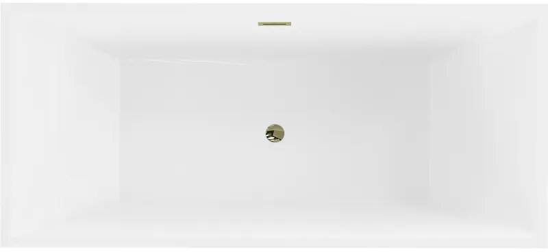 Mexen Vigo, voľne stojaca vaňa 178,5 x 80 cm, biela, zlatý lesklý prepad, 51251788000-50