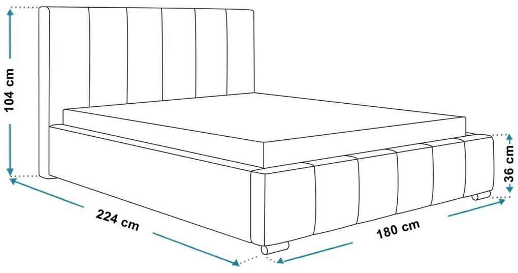 Čalúnená manželská posteľ CRYSTAL 160 x 200